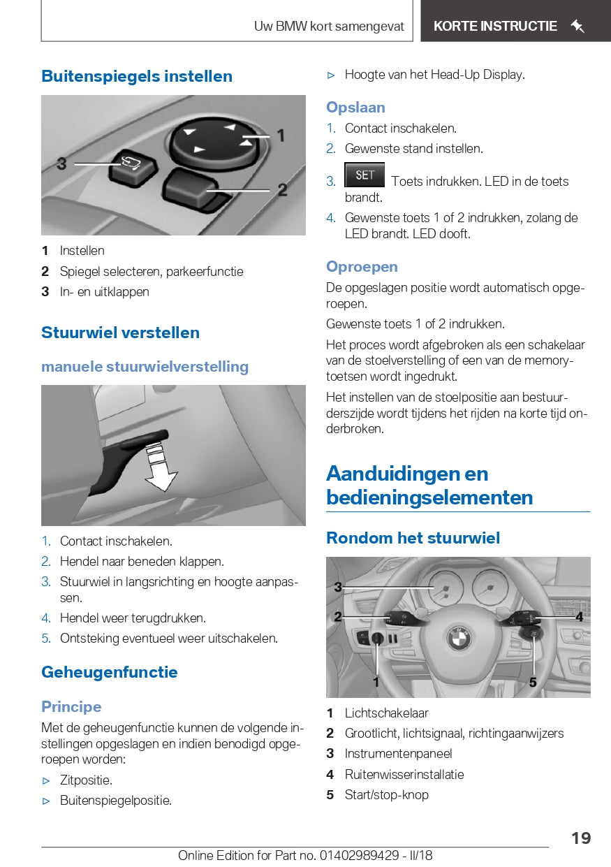 2018 BMW X2 Owner's Manual | Dutch