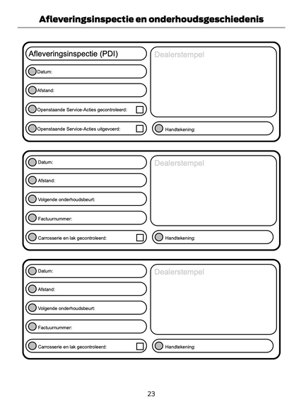 Ford Garantie- en Onderhoudsboekje
