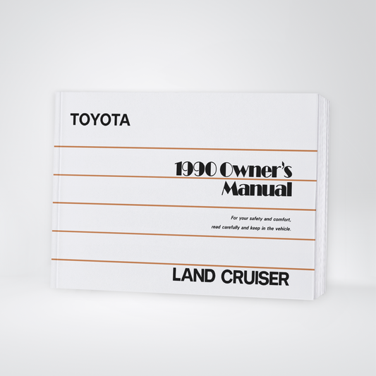 1990 Toyota Land Cruiser Manuel du propriétaire | Anglais