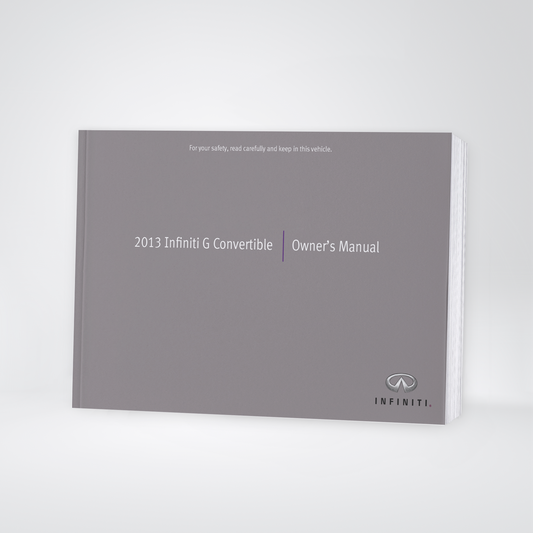 2013 Infiniti G Convertible Owner's Manual | English