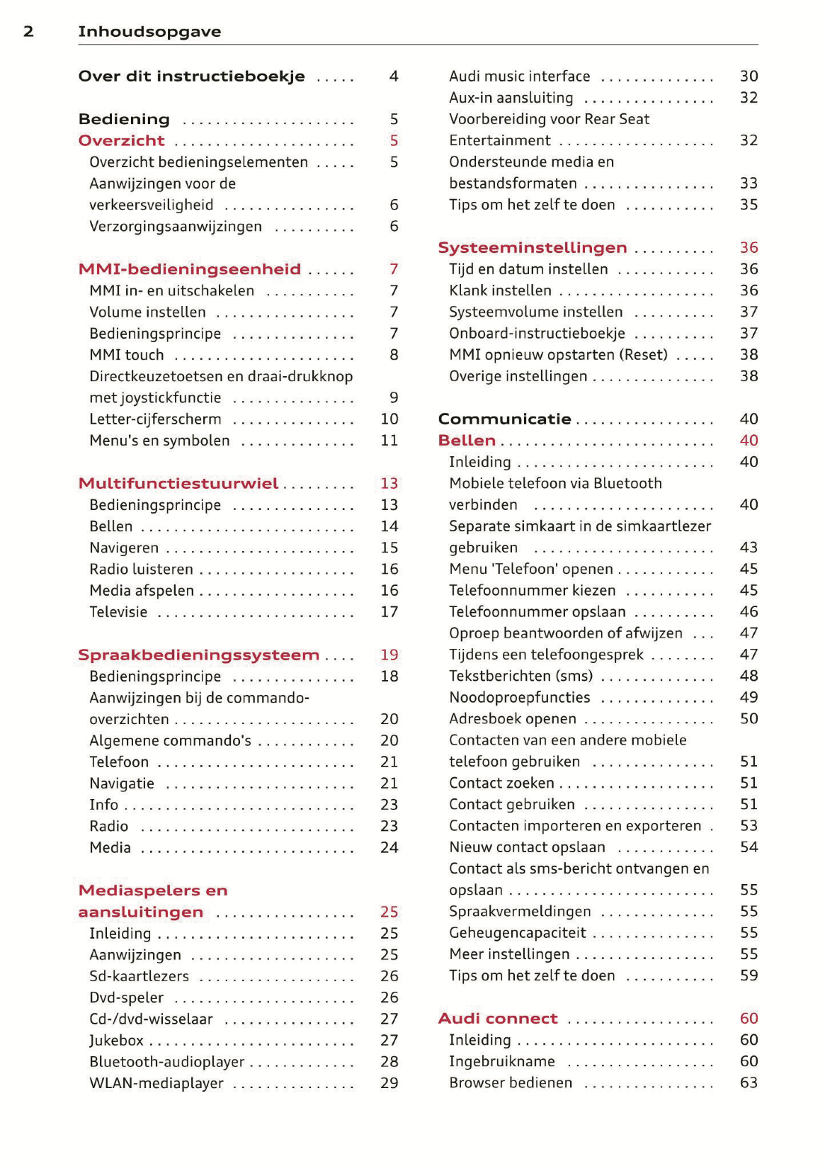 2014 Audi MMI Navigatie Plus Infotainment Handleiding | Nederlands