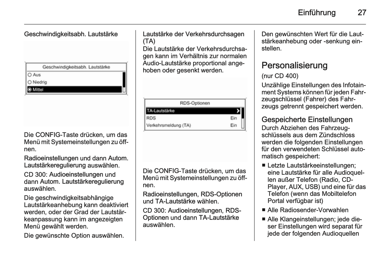 2012 Opel Zafira Tourer Infotainment-Handbuch | Deutsch