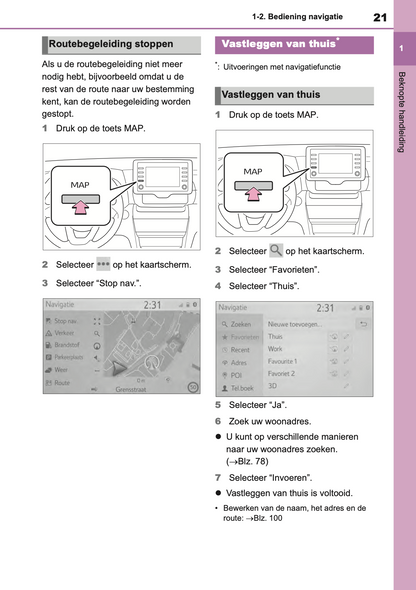 2021-2023 Toyota Yaris Cross/Yaris Cross Hybrid Navigatie Handleiding | Nederlands