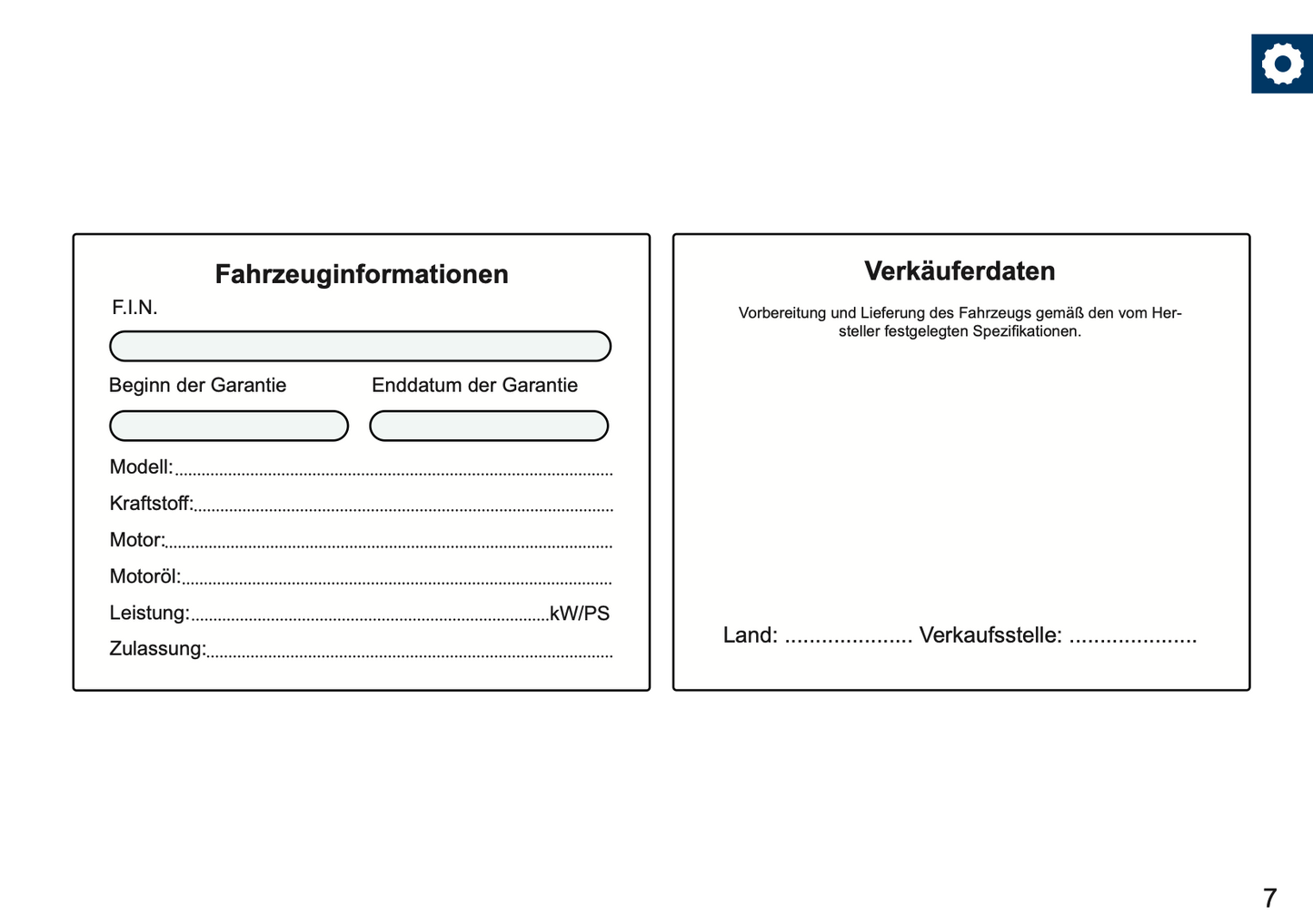 DS Automobiles Maintenance Book | German