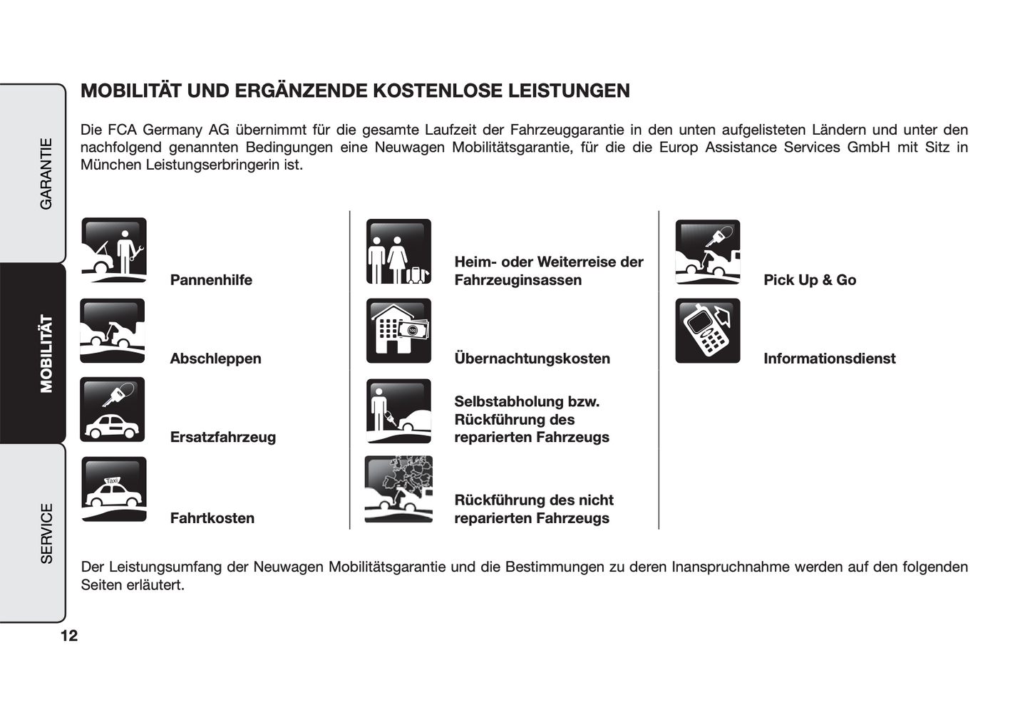 Jeep Warranty & Maintenance Book | German