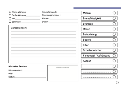 Seat Maintenance Book | German