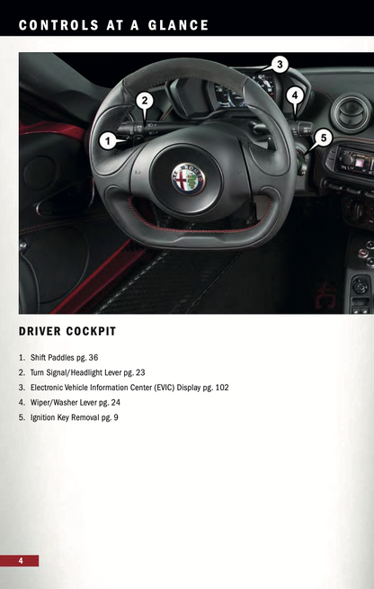 2017 Alfa Romeo 4C Spider Owner's Manual | English