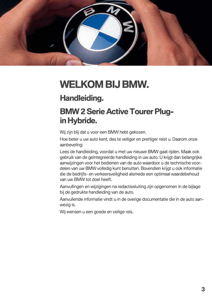 2018 BMW 2 Series Active Tourer Plug-in-Hybrid Owner's Manual | Dutch