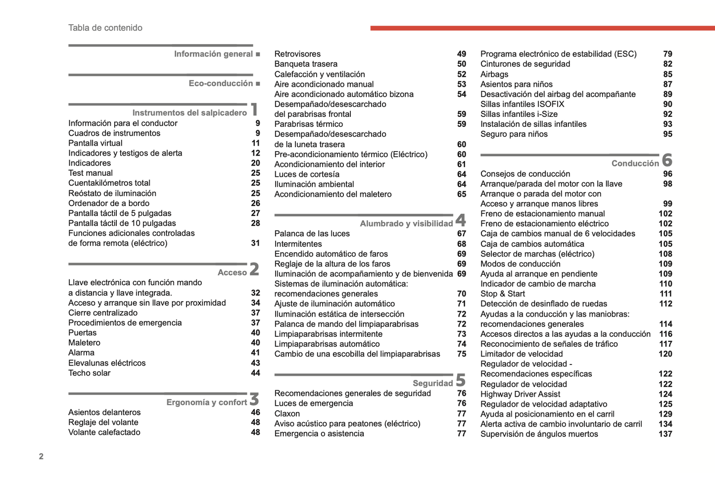 2022-2024 Citroën C4/C4 X/ë-C4/ë-C4 X Owner's Manual | Spanish