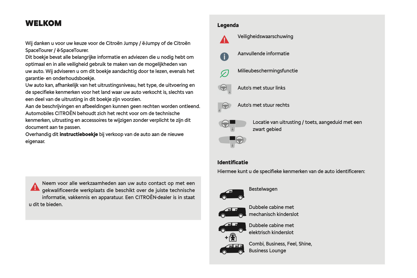 2024 Citroën Jumpy/Dispatch/SpaceTourer Gebruikershandleiding | Nederlands