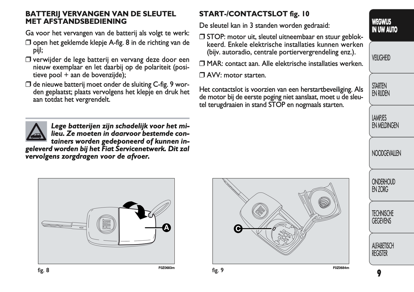 2009-2010 Fiat Panda Owner's Manual | Dutch