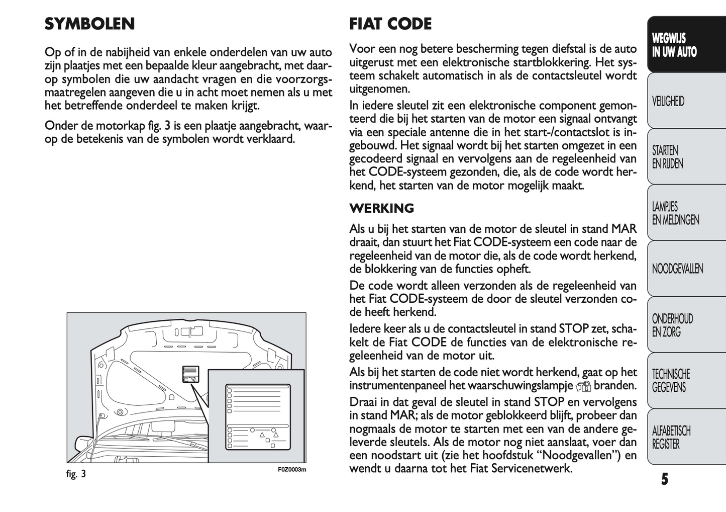 2009-2010 Fiat Panda Owner's Manual | Dutch