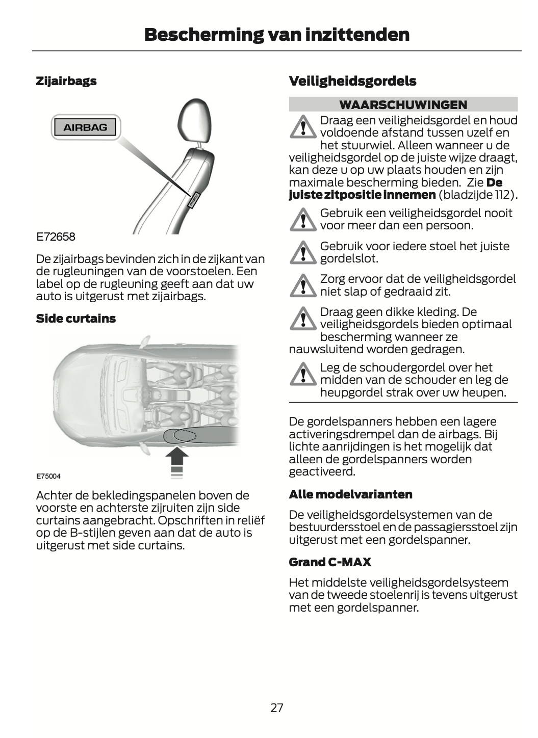 2012-2014 Ford C-Max Owner's Manual | Dutch