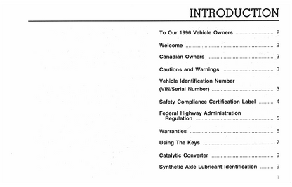 1996 Ford F&B Series Diesel Gebruikershandleiding | Engels