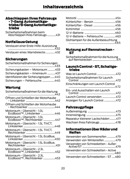 2023-2024 Ford Focus Gebruikershandleiding | Duits