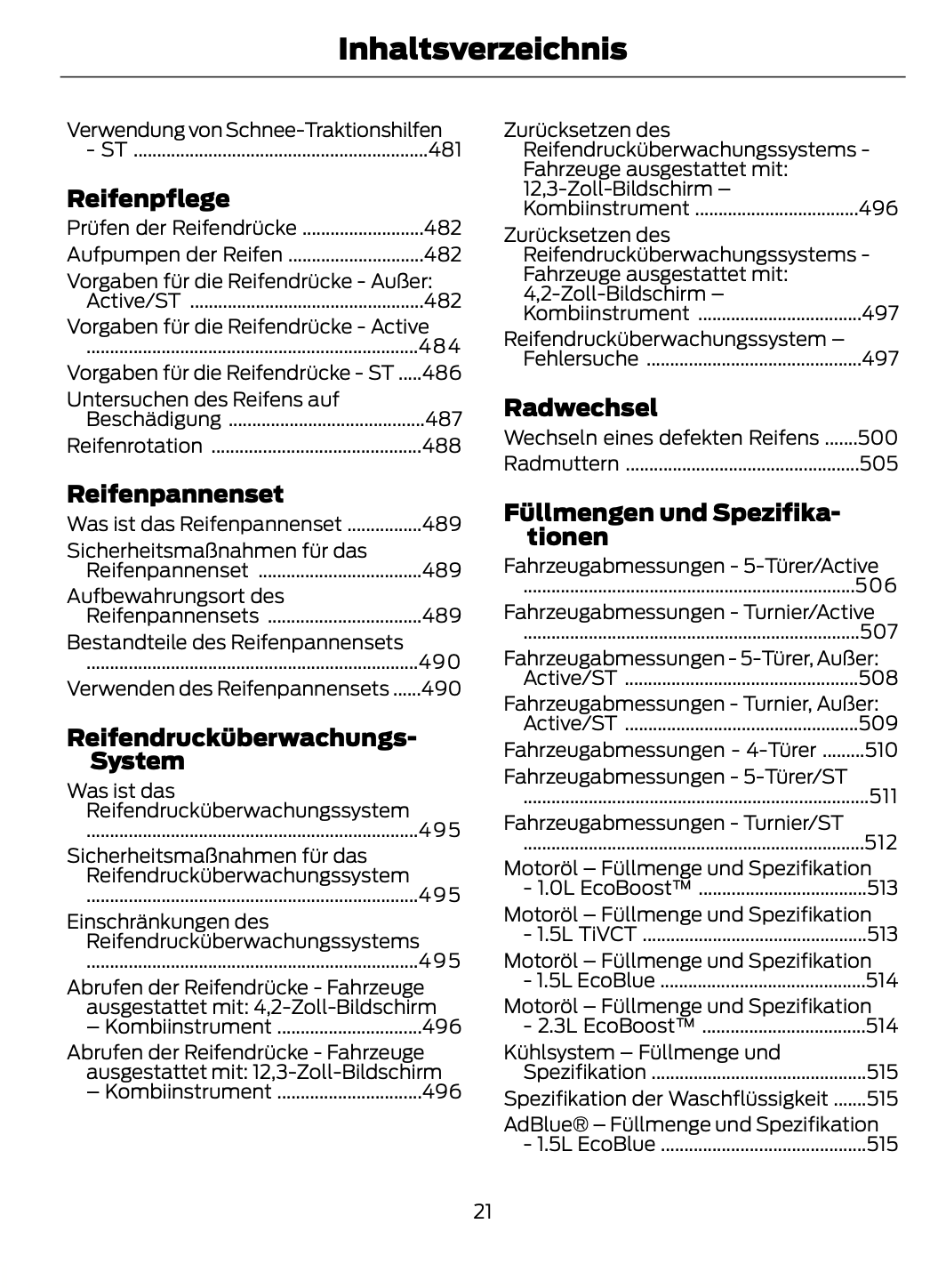 2023-2024 Ford Focus Gebruikershandleiding | Duits