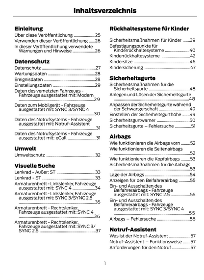 2023-2024 Ford Focus Gebruikershandleiding | Duits