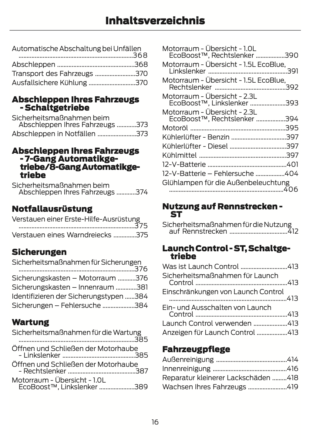 2024 Ford Focus Owner's Manual | German