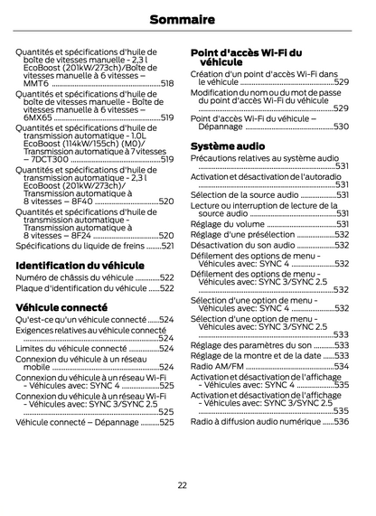 2023-2024 Ford Focus Bedienungsanleitung | Französisch