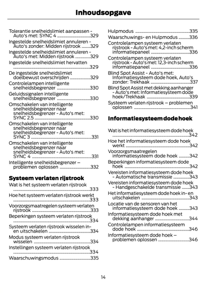 2021-2022 Ford Focus Owner's Manual | Dutch