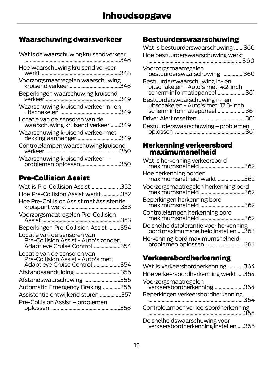 2021-2022 Ford Focus Owner's Manual | Dutch