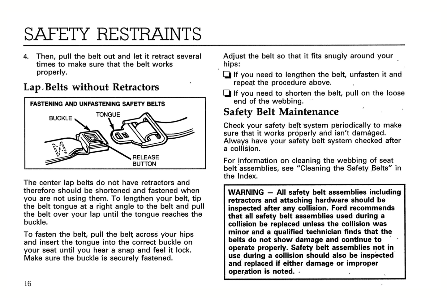 1994 Ford L-Series Owner's Manual | English