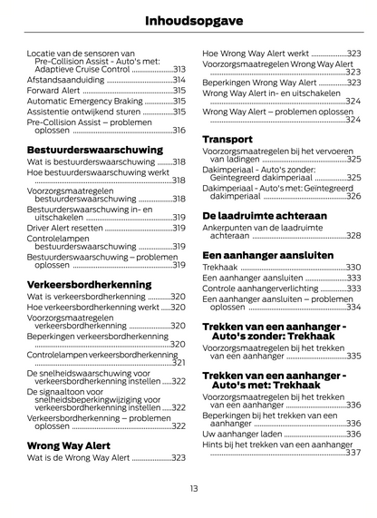 2023-2024 Ford Tourneo Custom/Transit Custom Owner's Manual | Dutch