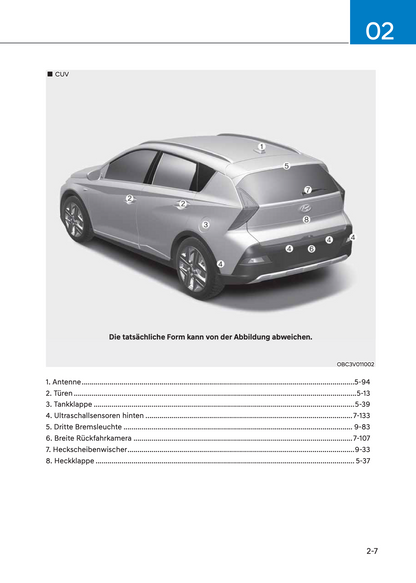 2023-2024 Hyundai i20/Bayon Bedienungsanleitung | Deutsch