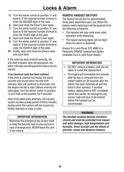 2002 Land Rover Defender Owner's Manual | English