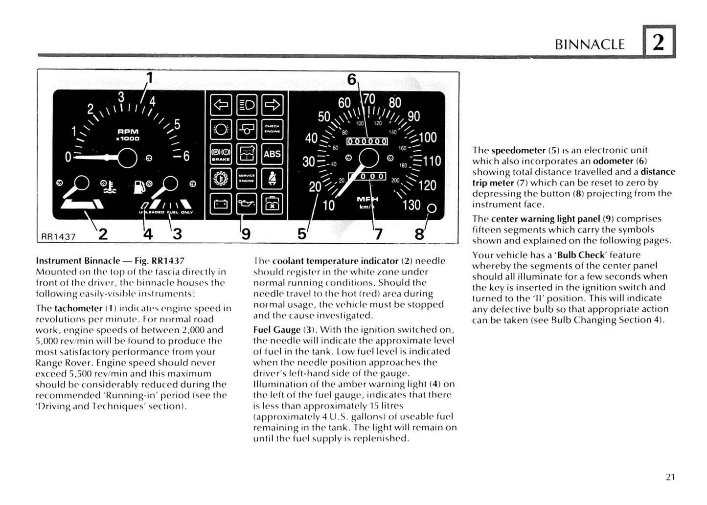 1993 Land Rover Range Rover Owner's Manual | English