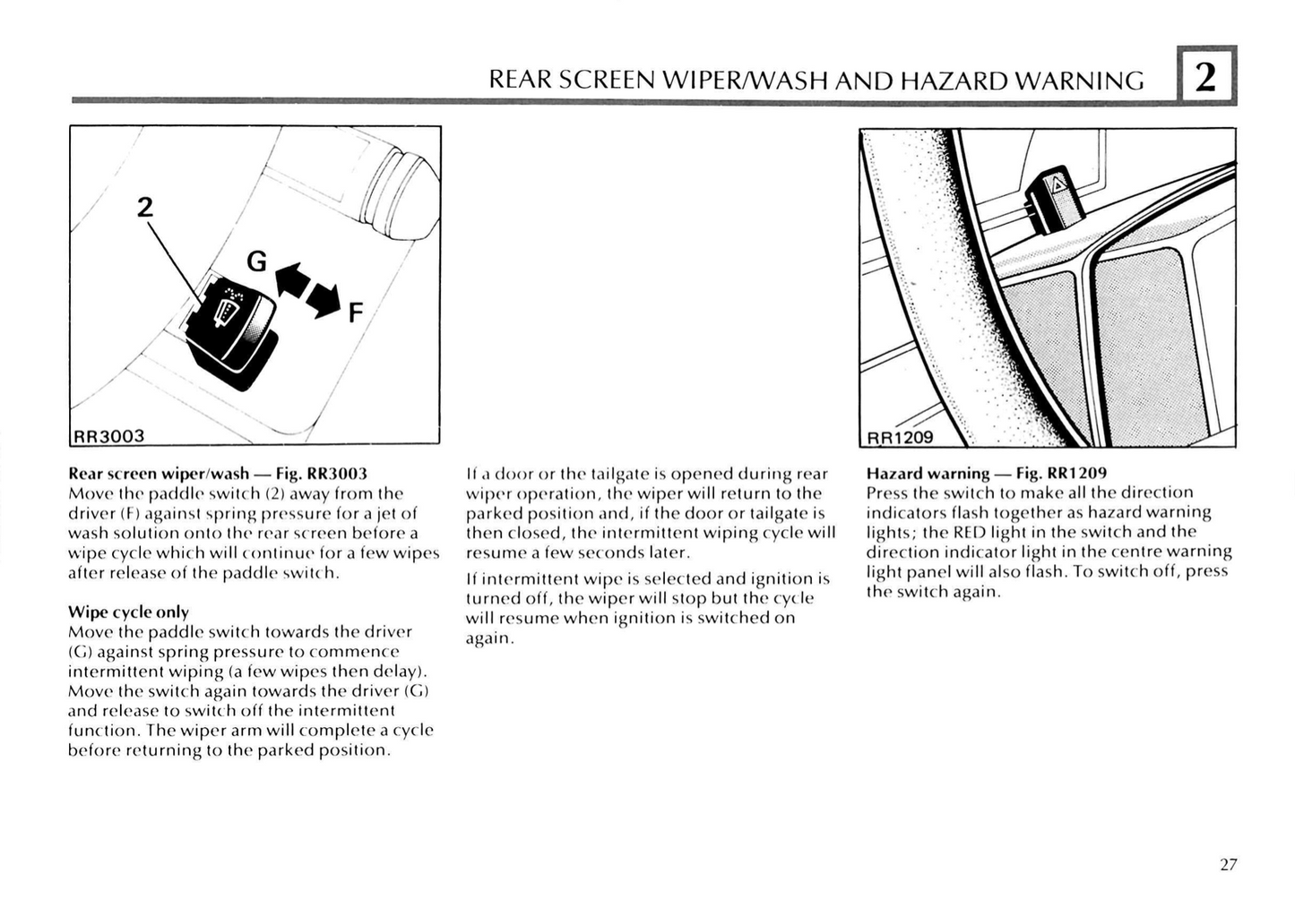 1993 Land Rover Range Rover Owner's Manual | English