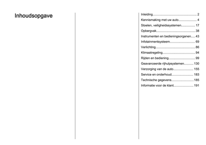 2024-2025 Opel Frontera Owner's Manual | Dutch