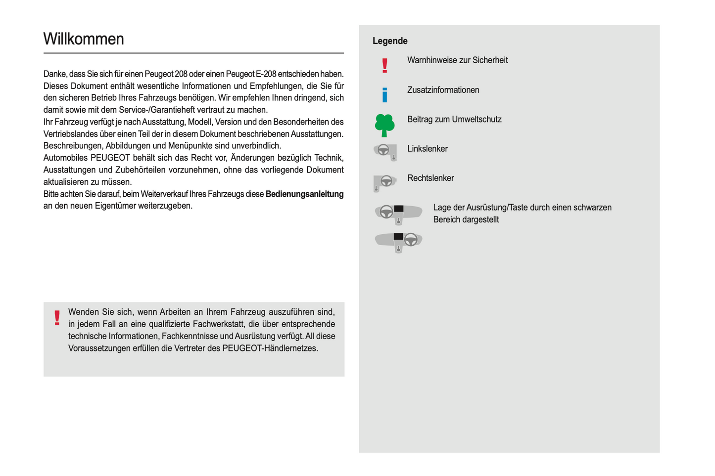 2023-2024 Peugeot 208/e-208 Owner's Manual | German