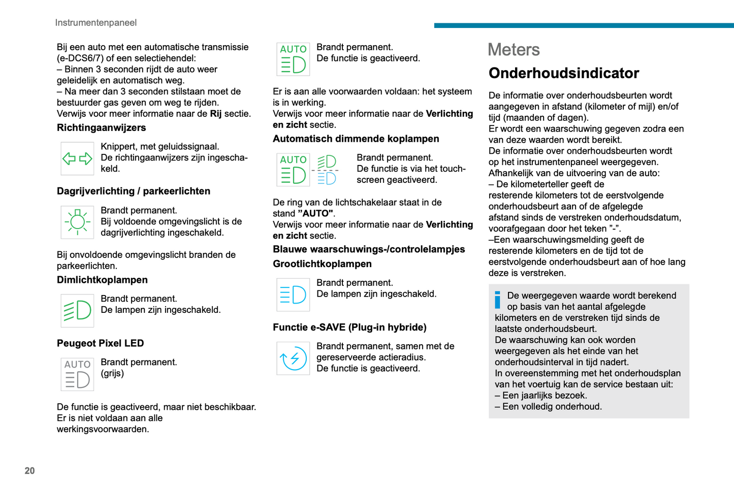 2024-2025 Peugeot 3008/e-3008/5008/e-5008 Owner's Manual | Dutch