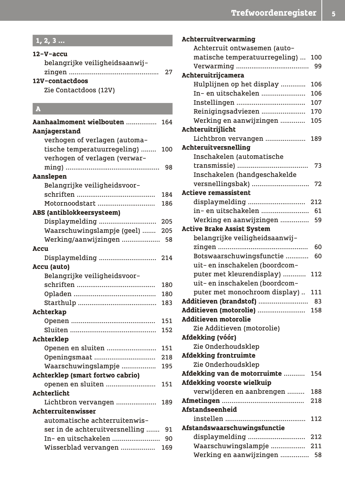 2018-2019 Smart ForTwo Owner's Manual | Dutch