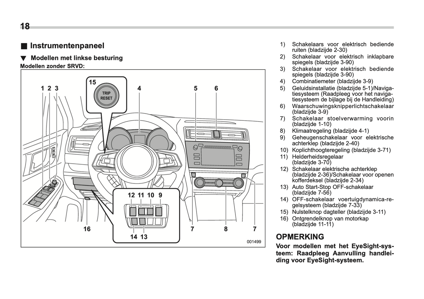 2018 Subaru Legacy/Outback Owner's Manual | Dutch