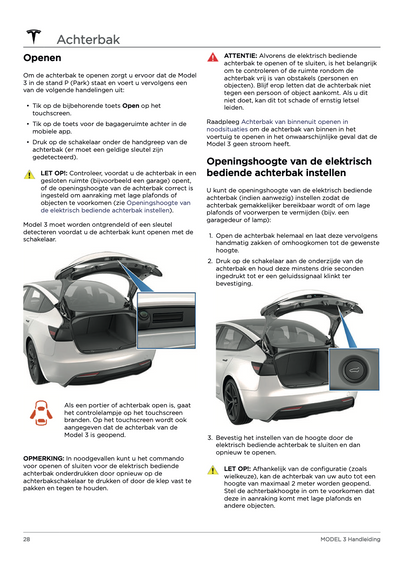 2023-2024 Tesla Model 3 Bedienungsanleitung | Niederländisch