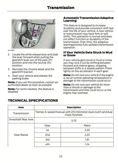 2021 Ford Mustang Mach 1 Owner's Manual Supplement | English