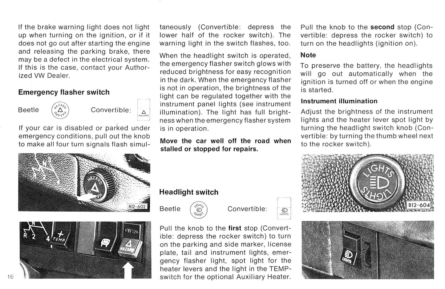 1977 Volkswagen Beetle Owner's Manual | English