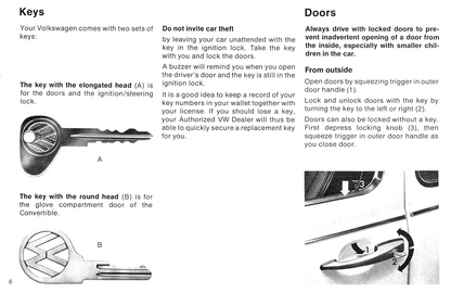 1977 Volkswagen Beetle Owner's Manual | English