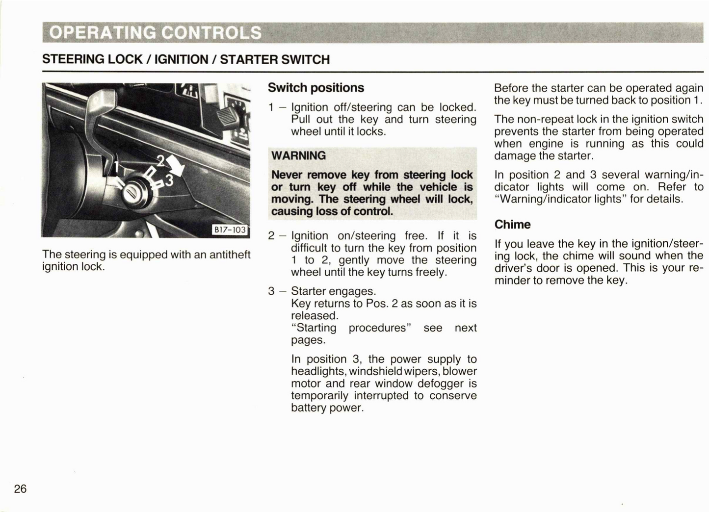 1986 Volkswagen Cabriolet Owner's Manual | English