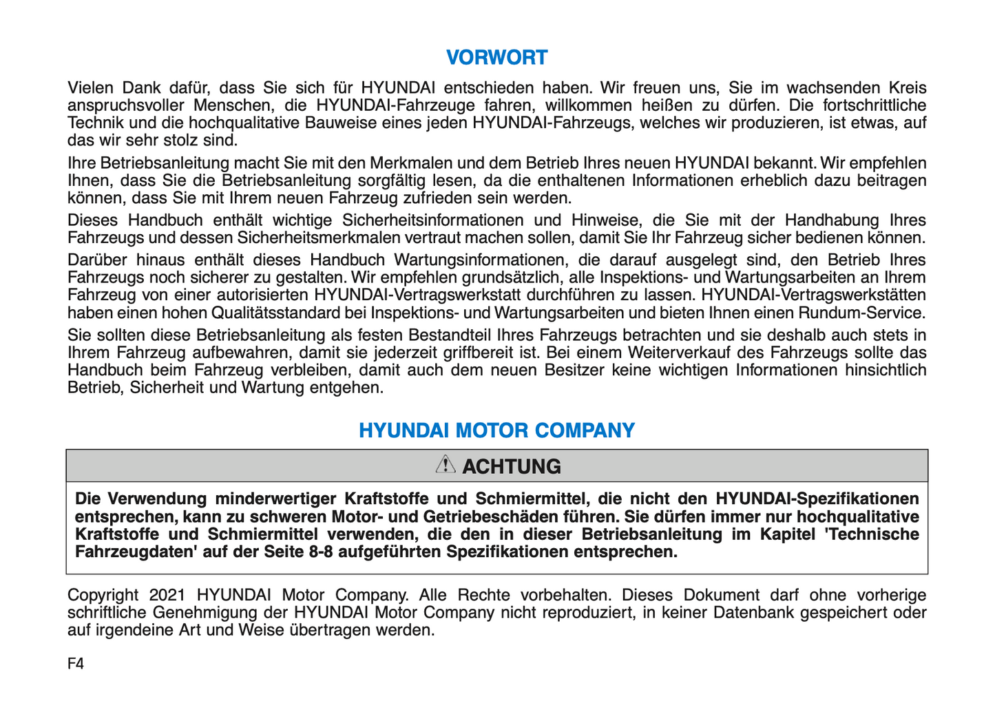 2021-2022 Hyundai i30 N Owner's Manual | German