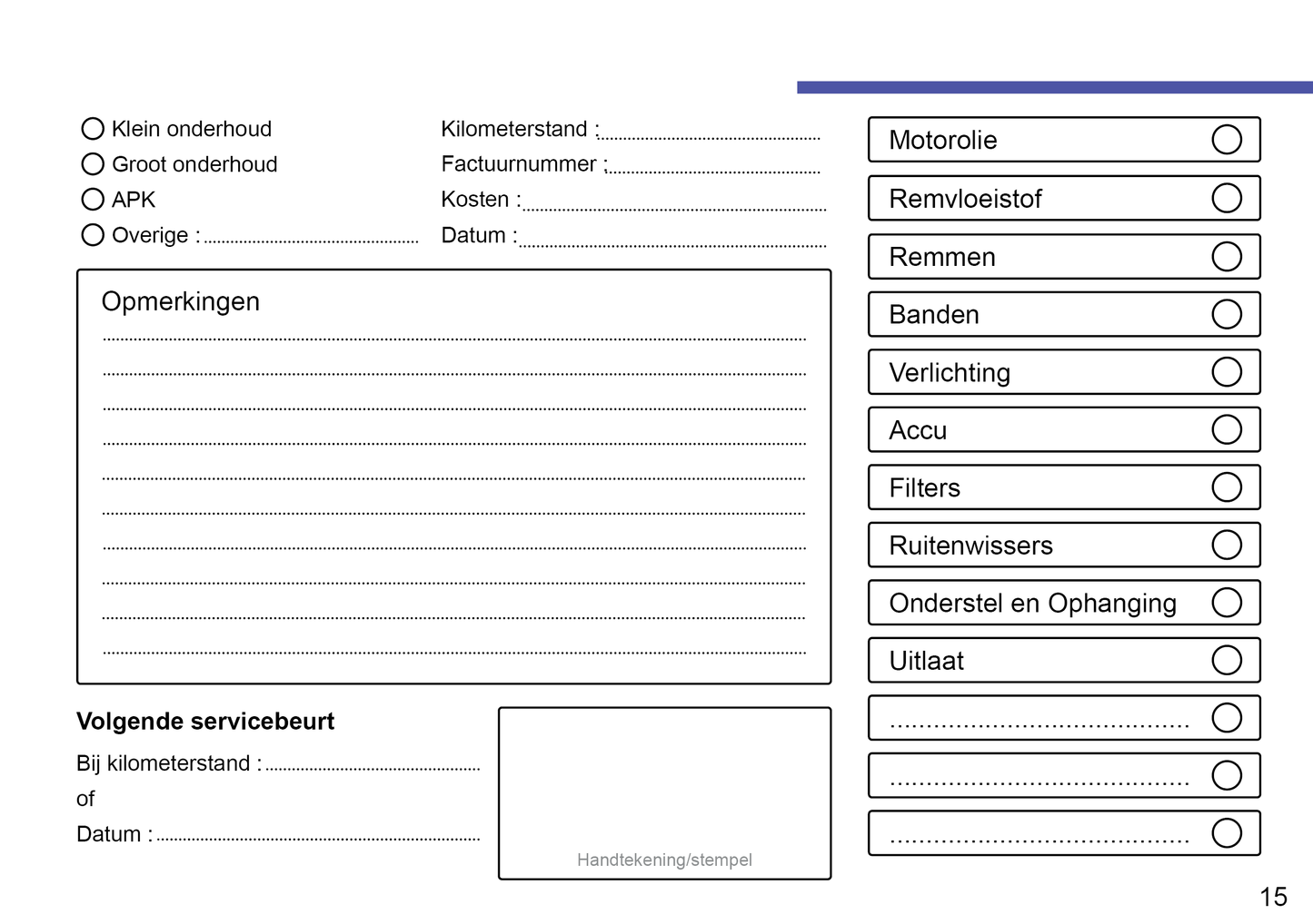 Fiat Onderhoudsboekje | Nederlands