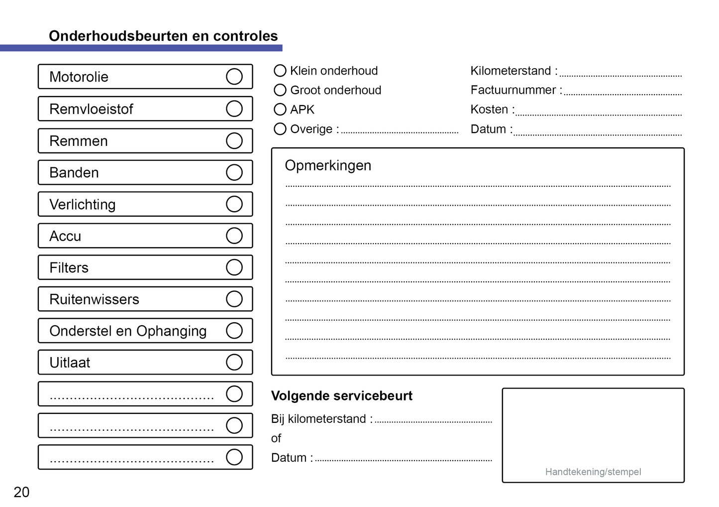 Citroën Onderhoudsboekje | Nederlands