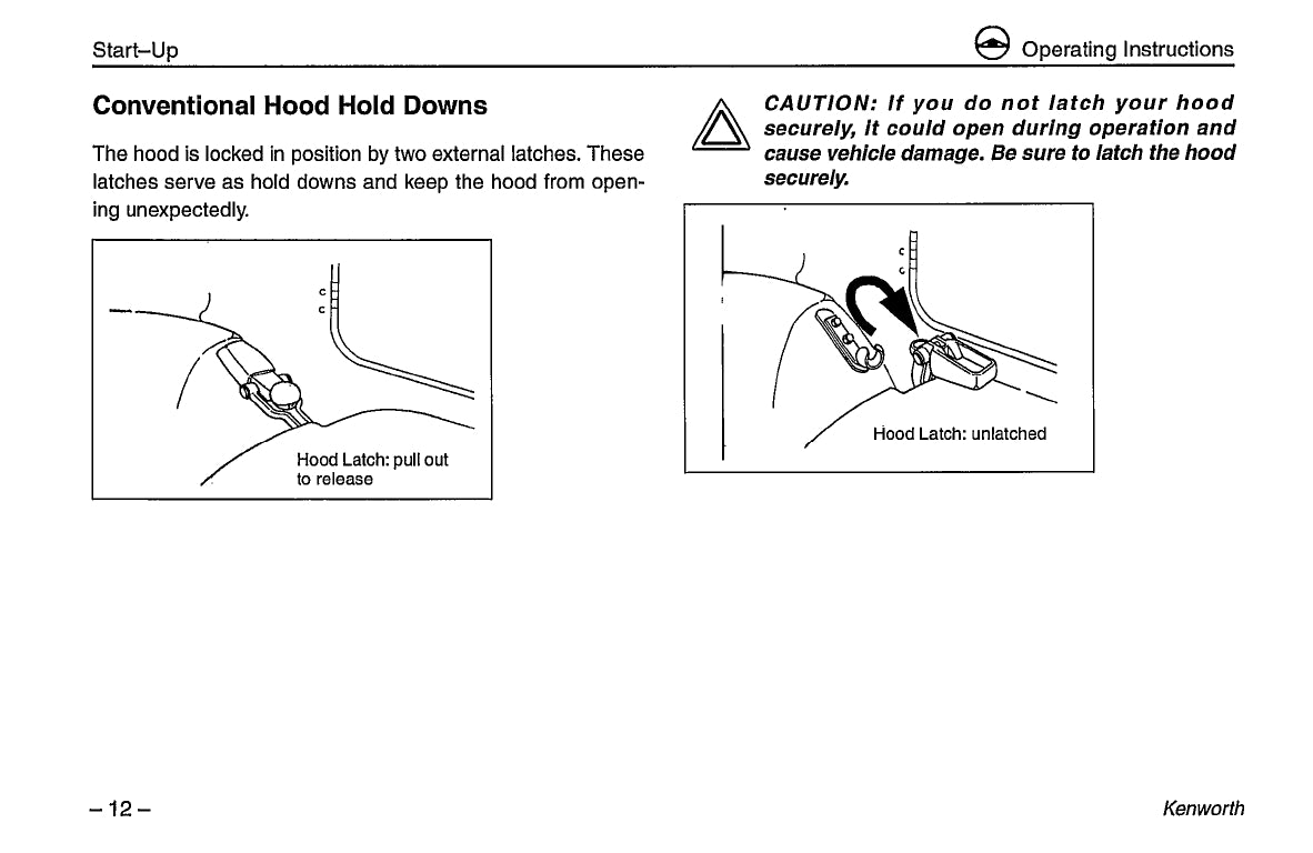 1996-2003 Kenworth K100/W900/T600/T800/C500 Owner's Manual | English