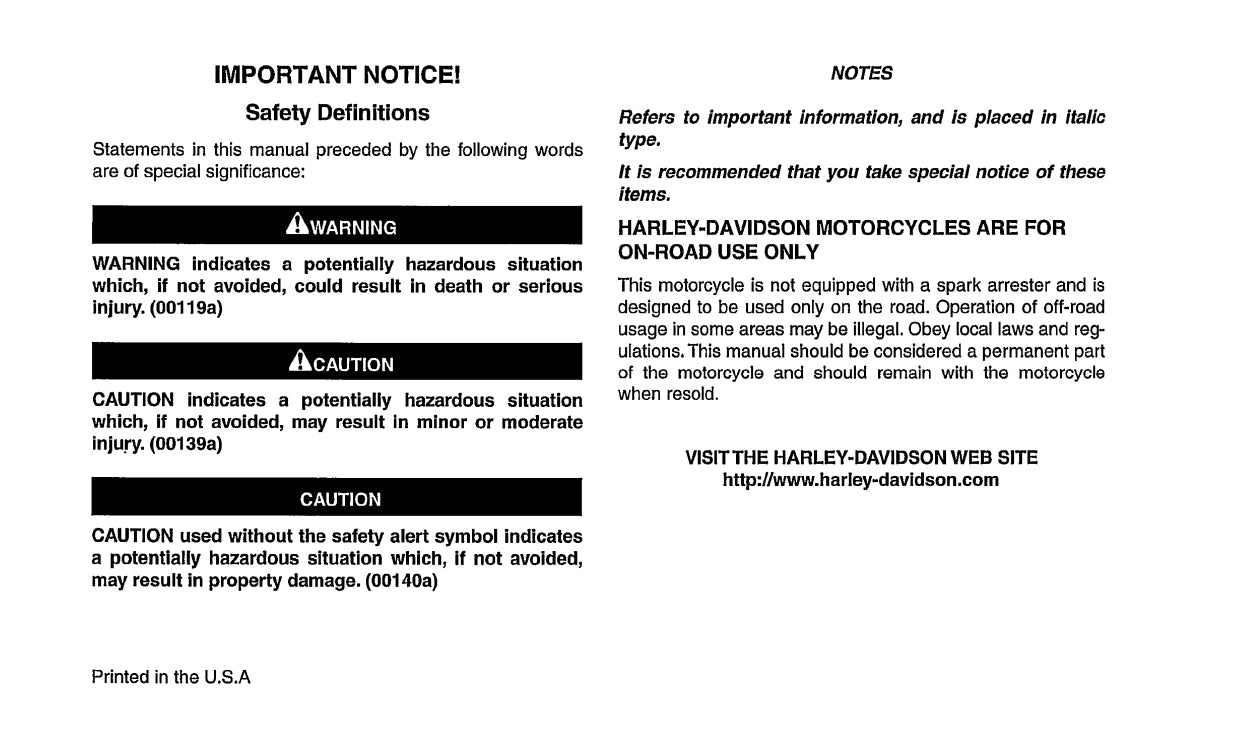 2004 Harley-Davidson Softail Gebruikershandleiding | Engels