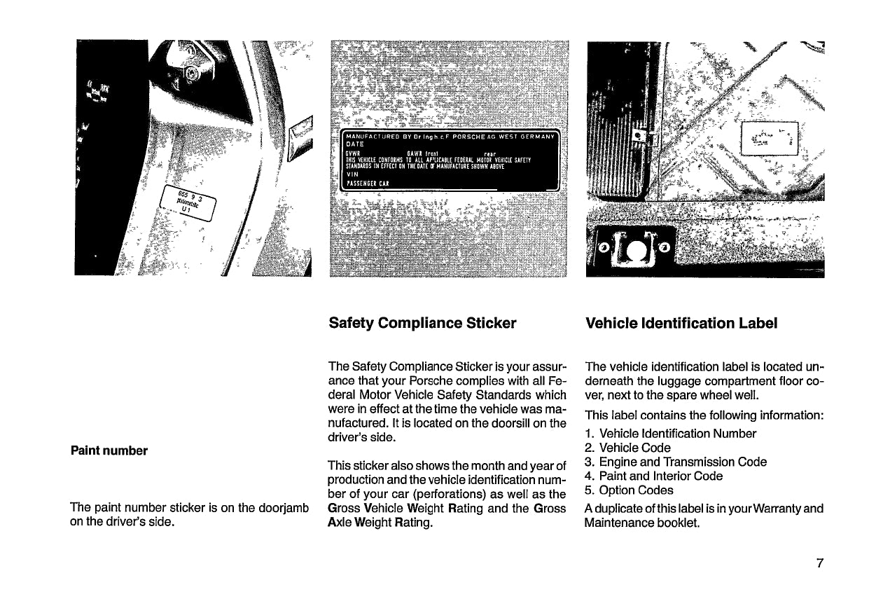 1987 Porsche 928 S4 Owner's Manual | English