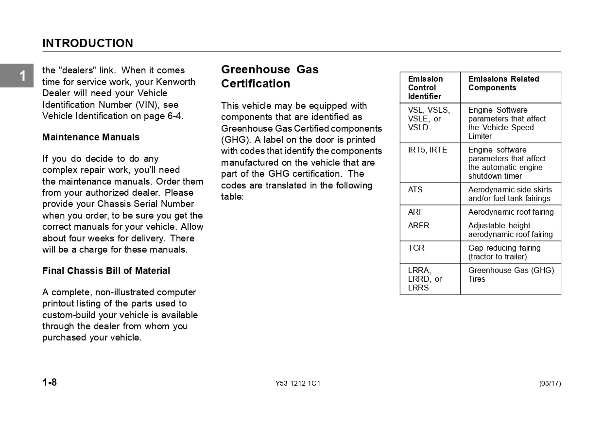 2017 Kenworth T170/T270/T370 Owner's Manual | English