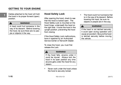 2017 Kenworth T170/T270/T370 Owner's Manual | English