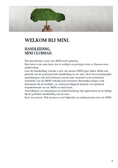 2020 Mini Clubman Owner's Manual | Dutch